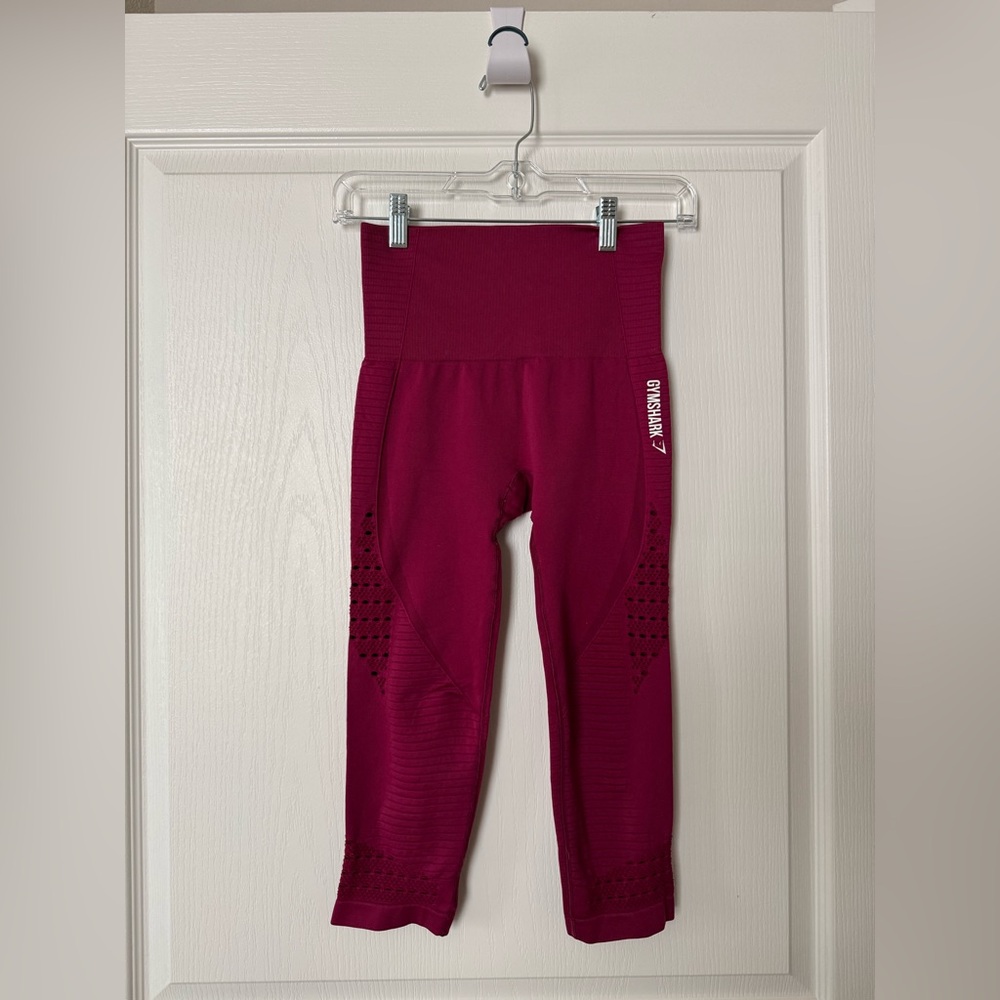 Gymshark Red Seamless Cropped Leggings
